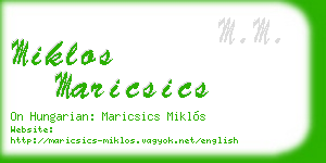 miklos maricsics business card