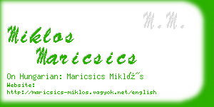 miklos maricsics business card